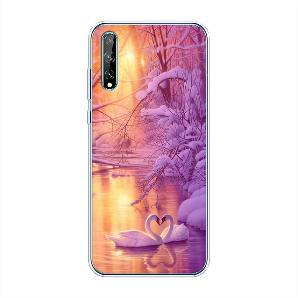

Чехол на Huawei Y8p "Зима 1", Фиолетовый;желтый, 6103450-2