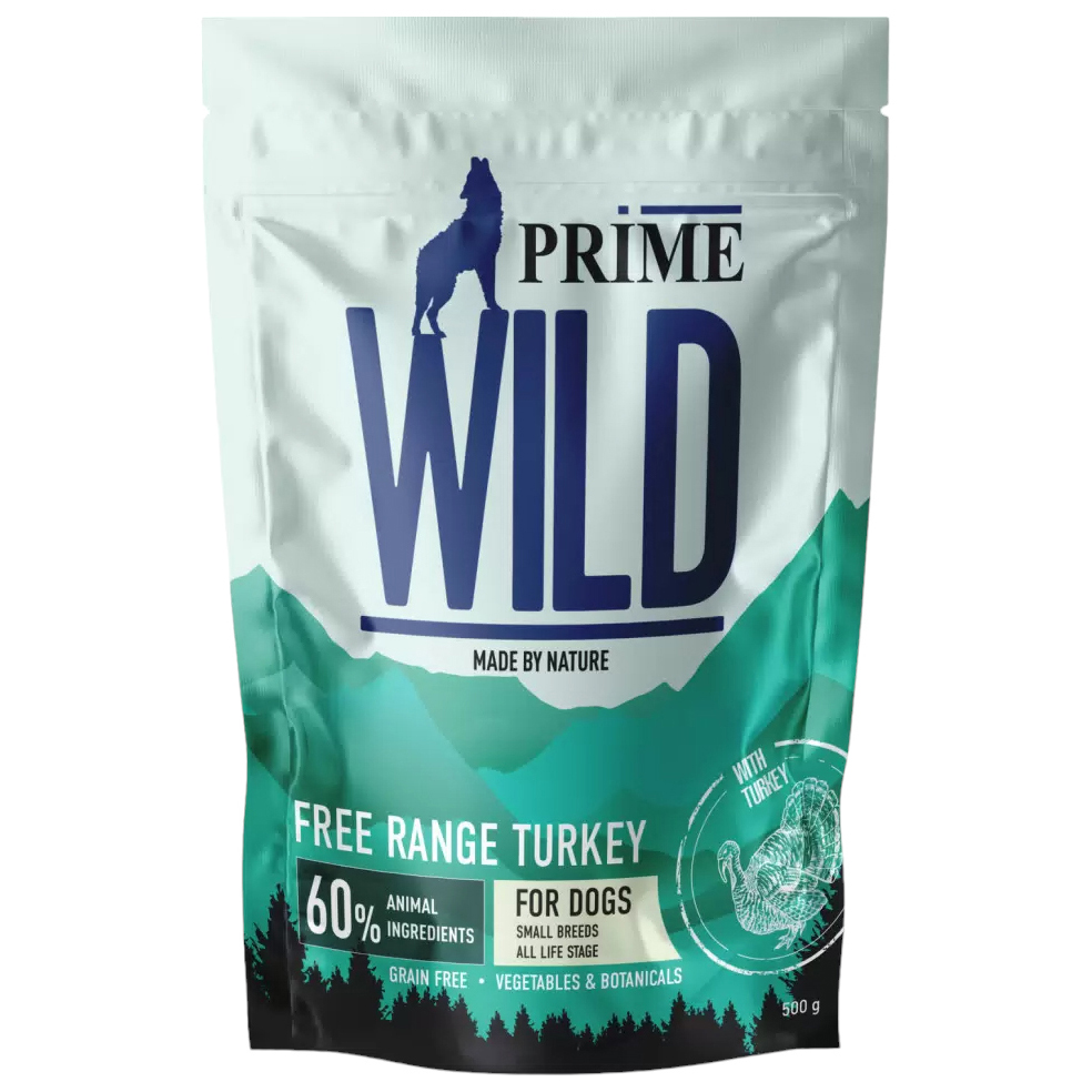 Сухой корм для собак Prime Wild GF Free Range с индейкой, 500 г