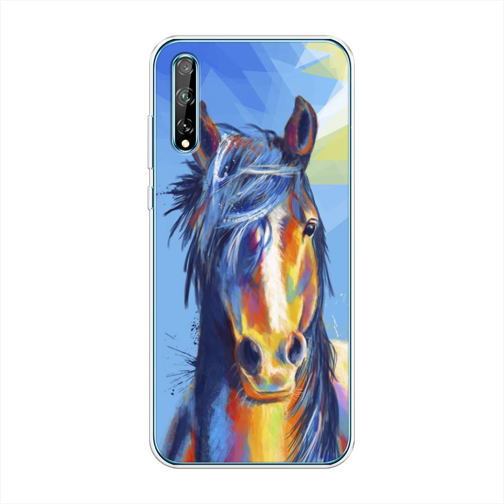 

Чехол на Huawei Y8p "Лошадь арт 3", Голубой;желтый;синий, 6103450-1