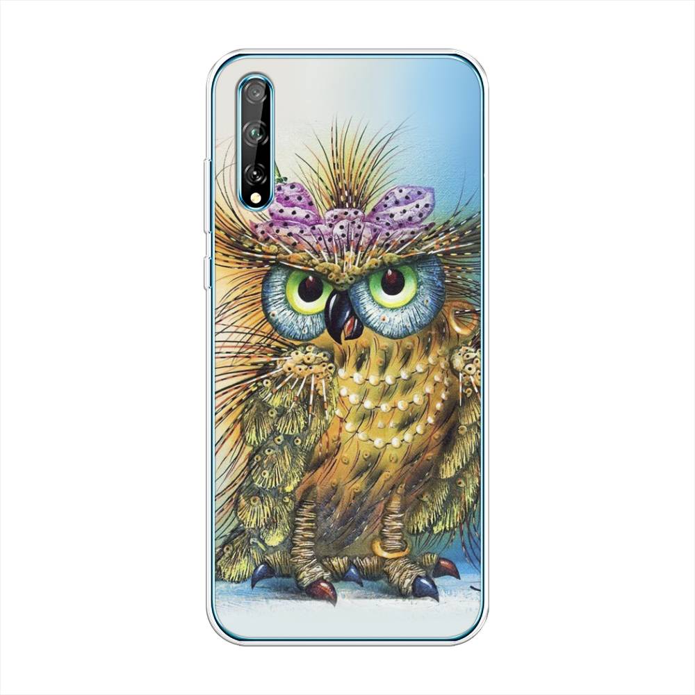 

Чехол на Huawei Y8p "Модная сова", Коричневый;голубой, 6103450-1