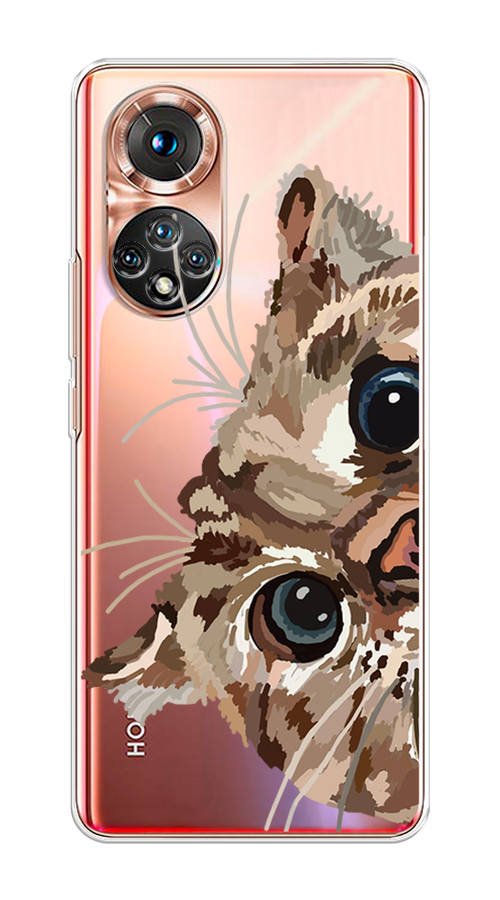

Чехол на Huawei Honor 50 "Любопытный кот", Коричневый;синий;черный, 6105450-1