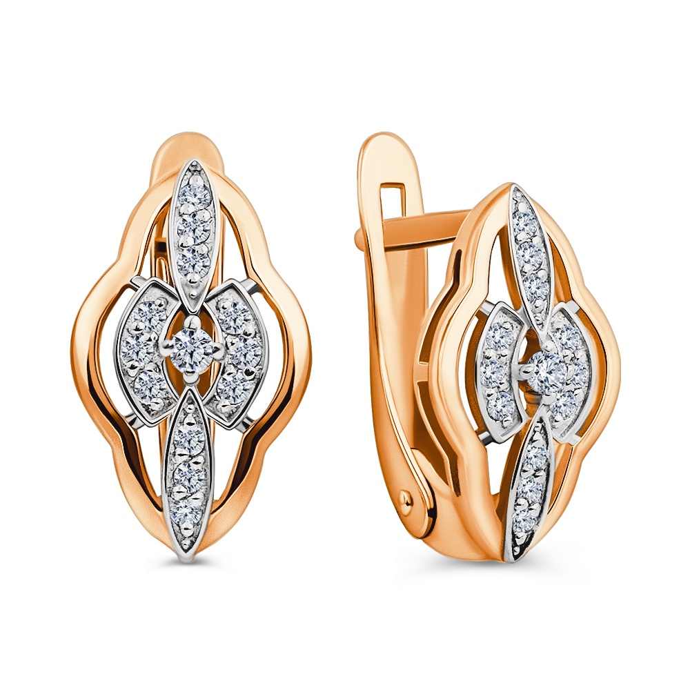 

Серьги из золота 585Gold 302007124, фианит, 302007124