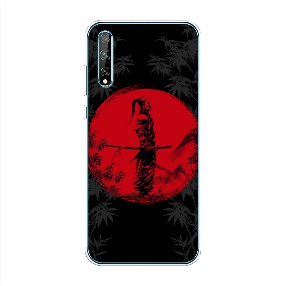 

Чехол на Huawei Y8p "Самурай на красном фоне", Черный;красный;серый, 6103450-4