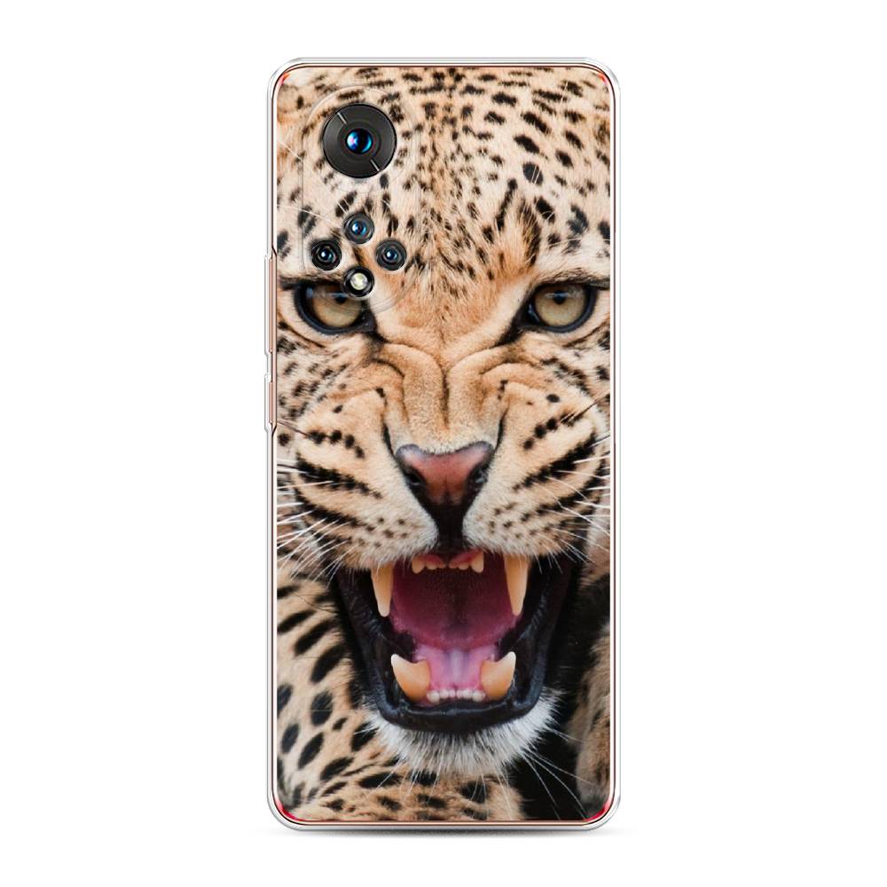 

Чехол для Honor 50/Nova 9 "Леопард 3d", Бежевый;черный, 6105450-6