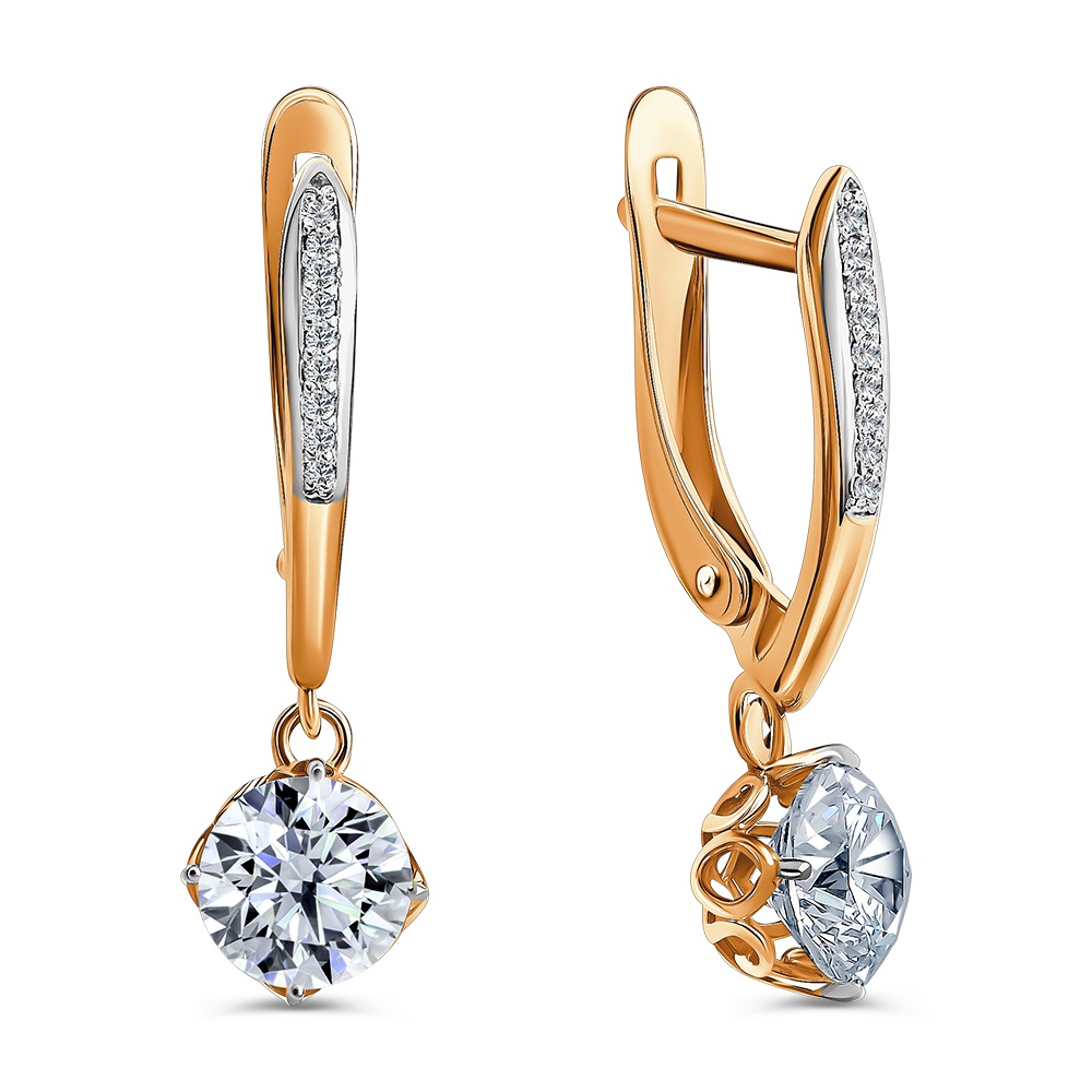 

Серьги из золота 585Gold 302007145, фианит, 302007145