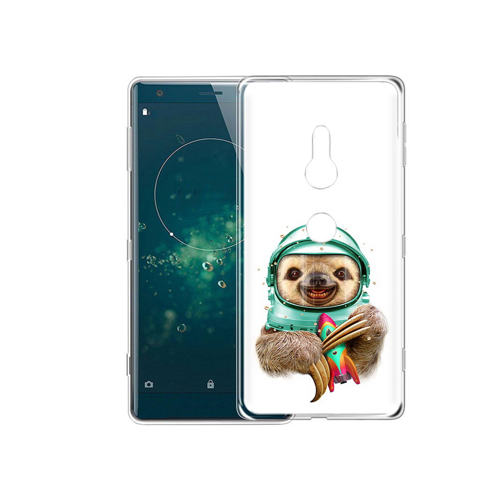 

Чехол MyPads Tocco для Sony Xperia XZ2 Ленивец астронавт, Прозрачный, Tocco