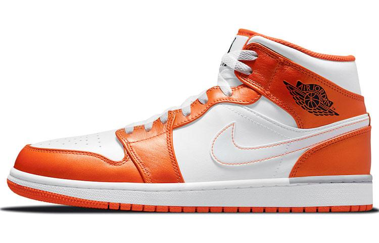 

Кеды унисекс Jordan Air Jordan 1 mid se whiteorange оранжевые 44.5 EU, Оранжевый, Air Jordan 1 mid se whiteorange