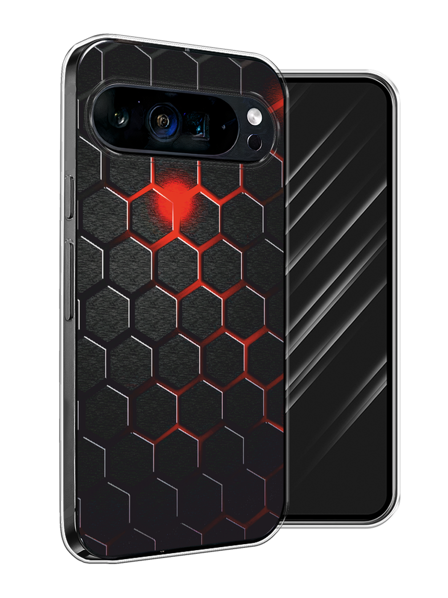 

Чехол Awog на Google Pixel 9 Pro XL "Фон соты красные", Красный;черный, 272150-1