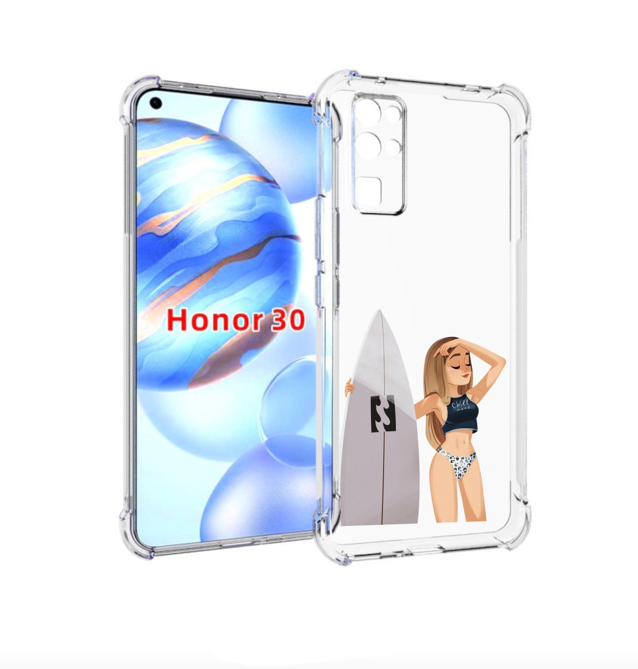 

Чехол бампер MyPads летний-серф для Honor 30 (BMH-AN10) противоу, Прозрачный, Tocco