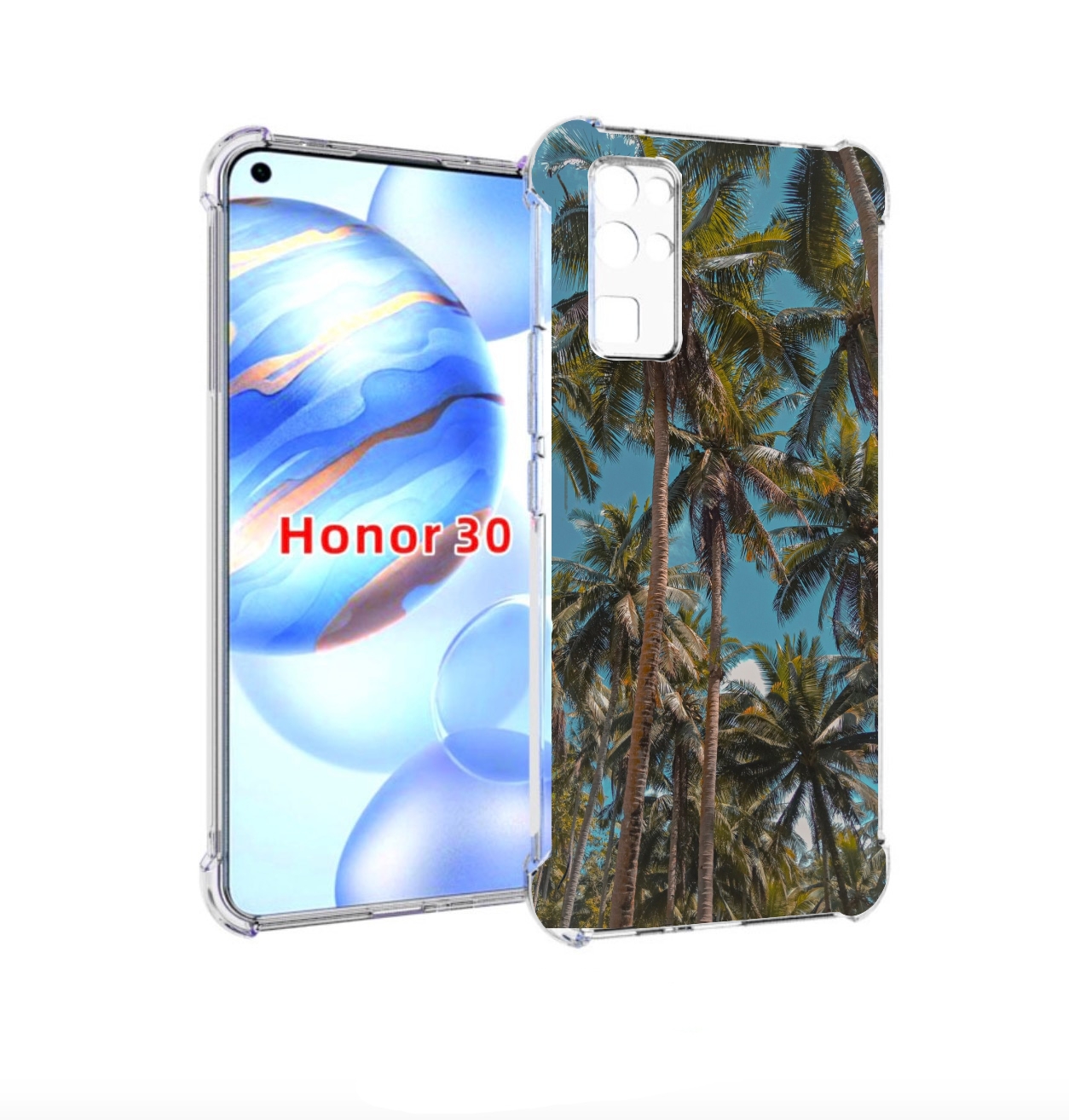 

Чехол бампер MyPads летние пальмы для Honor 30 (BMH-AN10) против, Прозрачный, Tocco