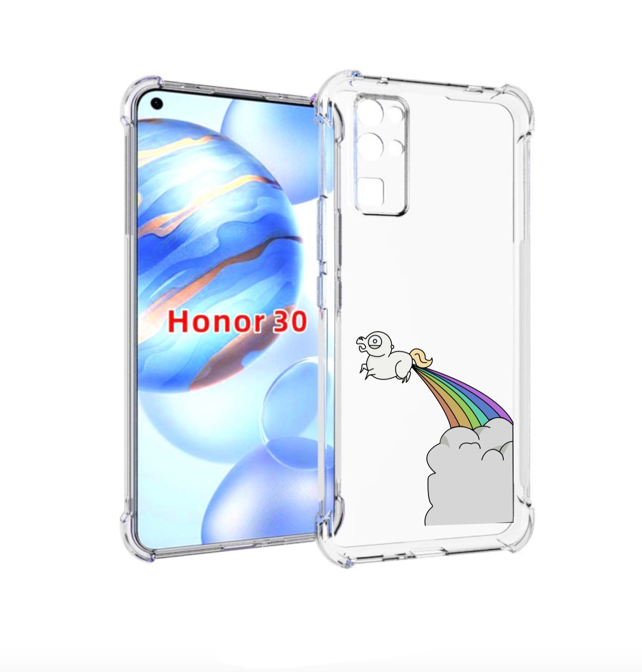 

Чехол бампер MyPads летающее-пони детский для Honor 30 (BMH-AN10, Прозрачный, Tocco