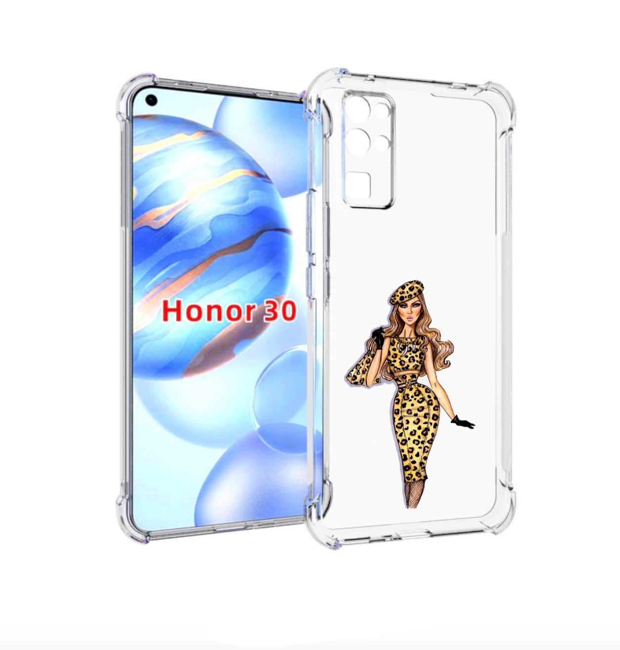 

Чехол бампер MyPads леопардовое платье женский для Honor 30 (BMH, Прозрачный, Tocco