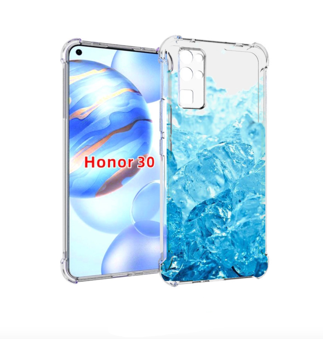 

Чехол бампер MyPads кусочки-льда для Honor 30 (BMH-AN10) противо, Прозрачный, Tocco