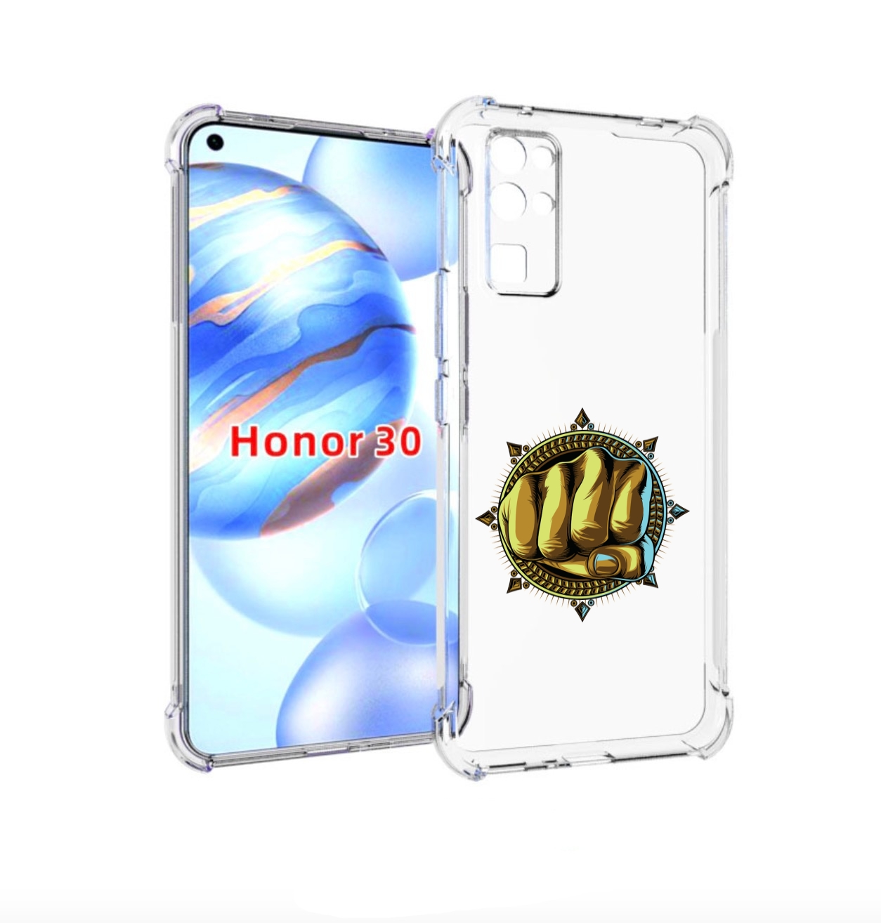 

Чехол бампер MyPads кулак для Honor 30 (BMH-AN10) противоударный, Прозрачный, Tocco