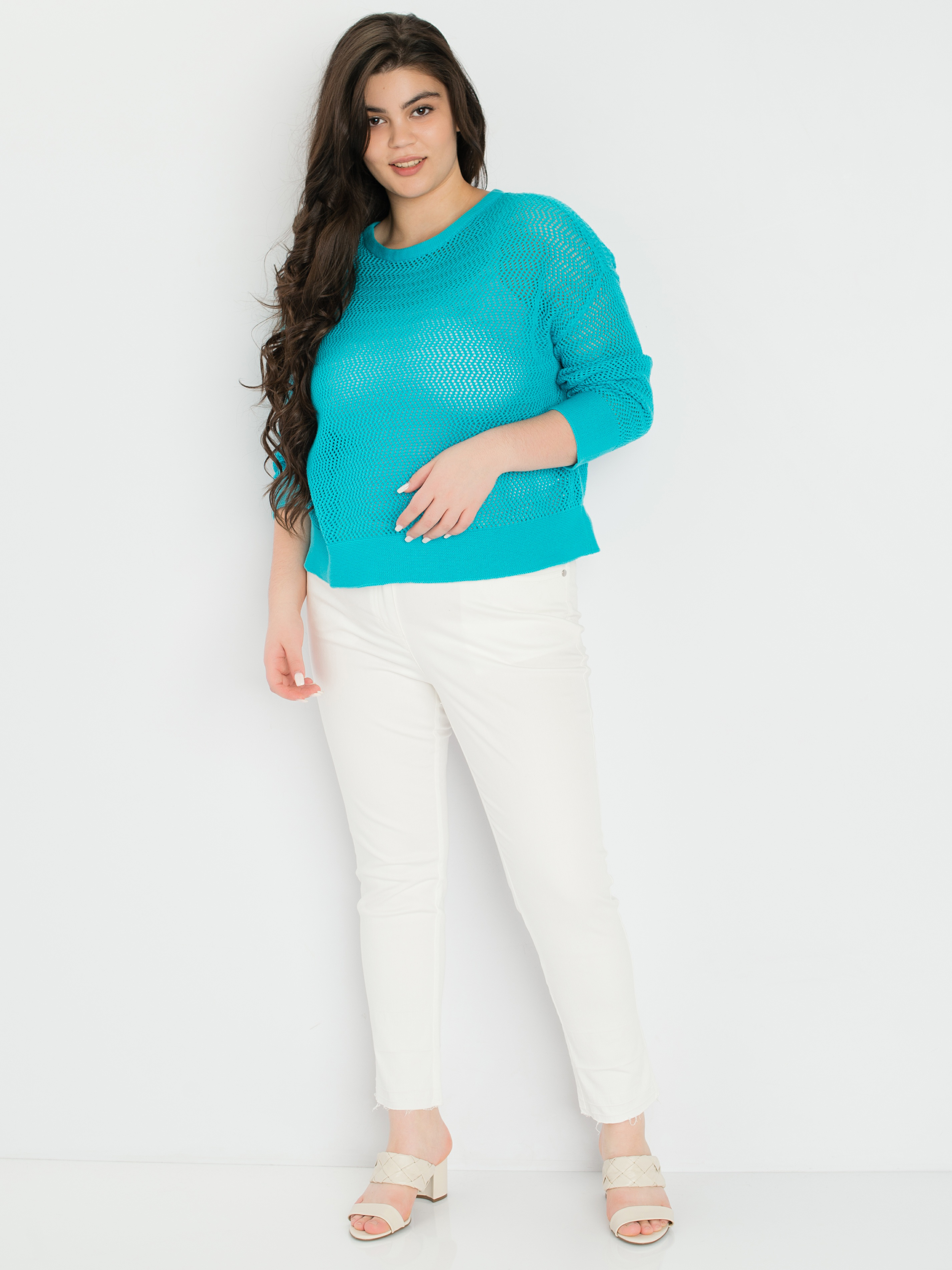 

Джемпер женский SAMOON by GERRY WEBER 872012-25013-8560 голубой 54, 872012-25013-8560