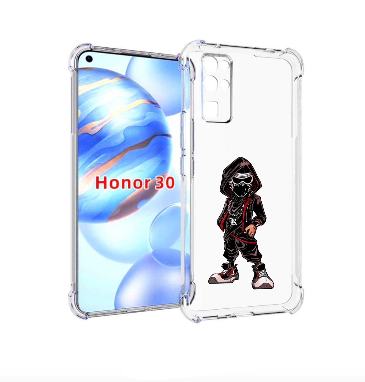

Чехол бампер MyPads крутой-ниндзя для Honor 30 (BMH-AN10) против, Прозрачный, Tocco