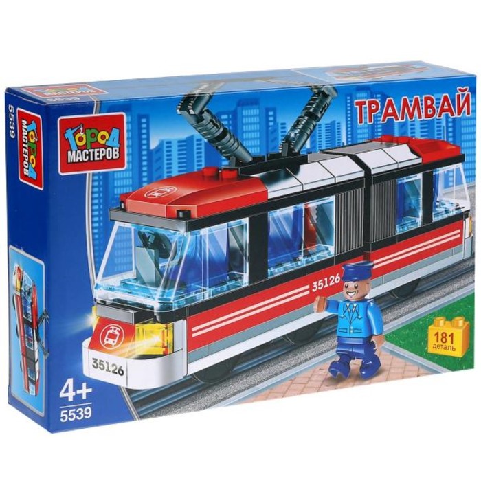 

Конструктор "Трамвай с гармошкой" с фигуркой, 181 дет. 5539-KK