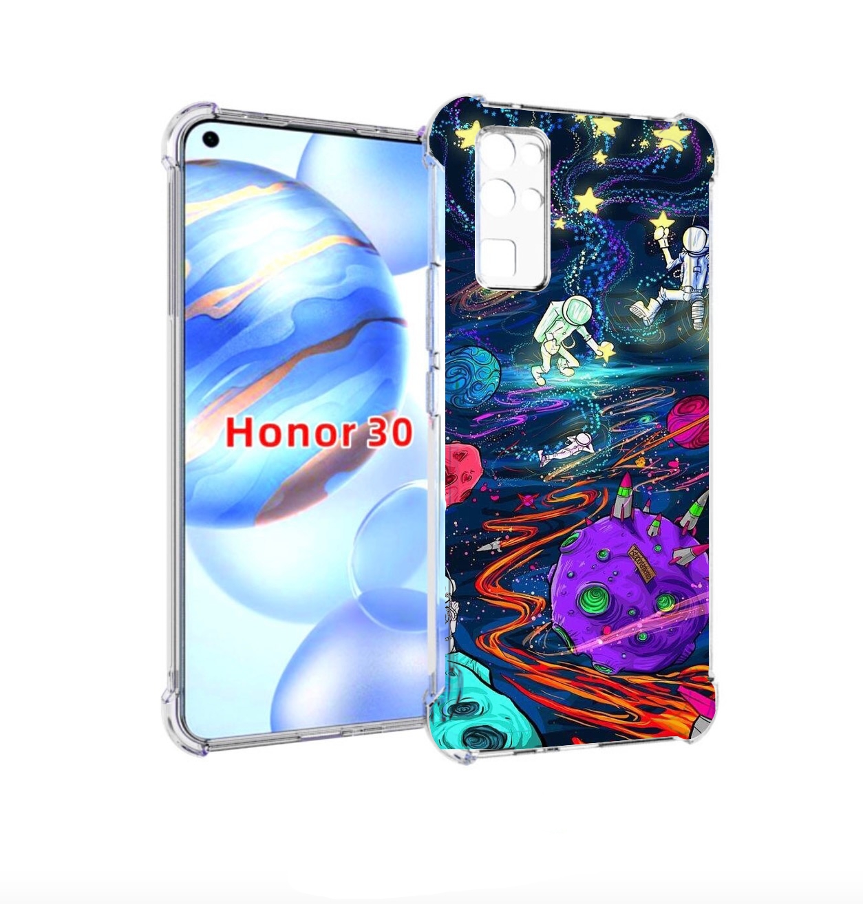 

Чехол бампер MyPads красочный космос для Honor 30 (BMH-AN10) про, Прозрачный, Tocco
