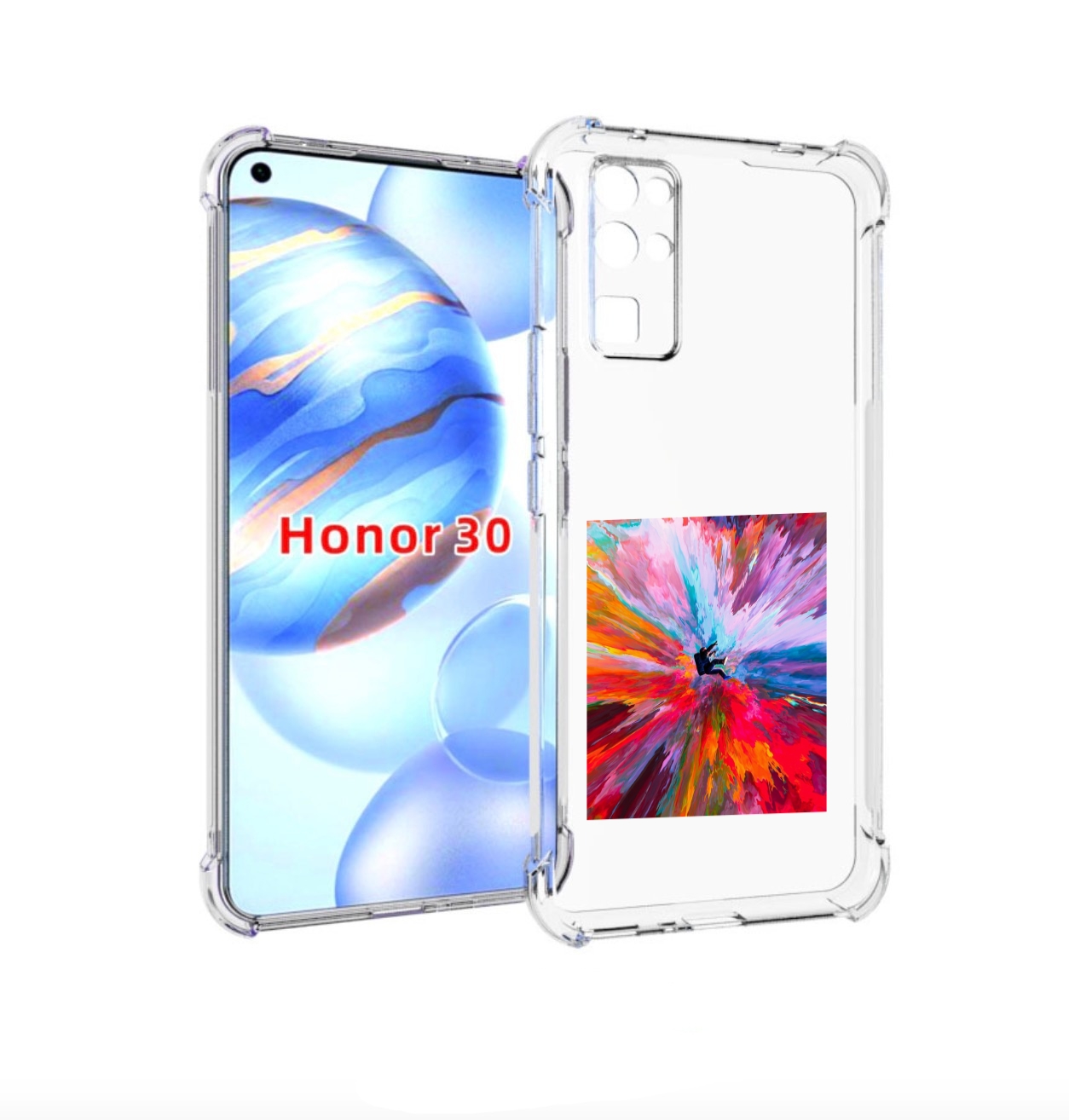 

Чехол бампер MyPads красочный астранавт для Honor 30 (BMH-AN10), Прозрачный, Tocco