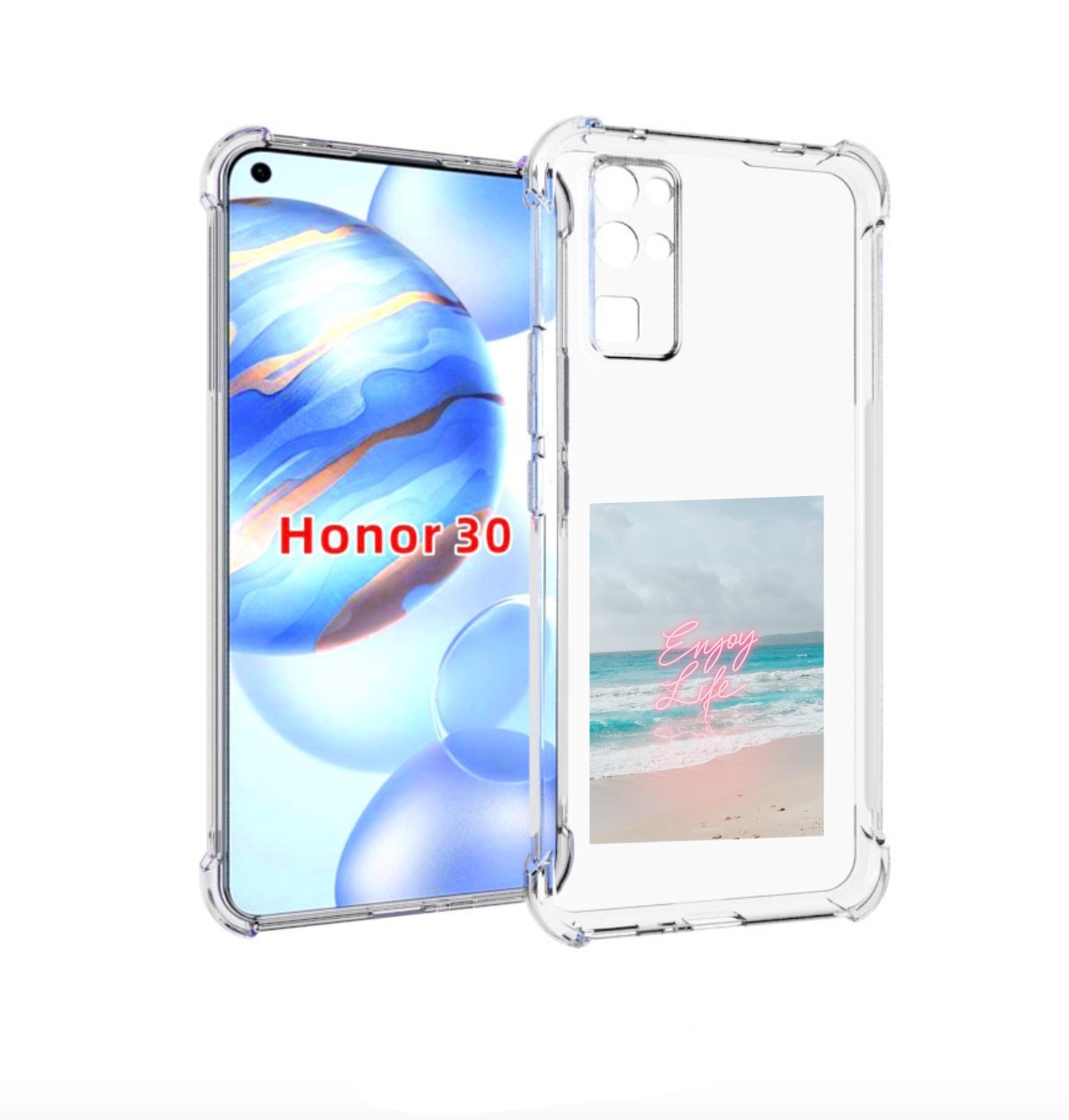 

Чехол бампер MyPads красивый пляж для Honor 30 (BMH-AN10) против, Прозрачный, Tocco