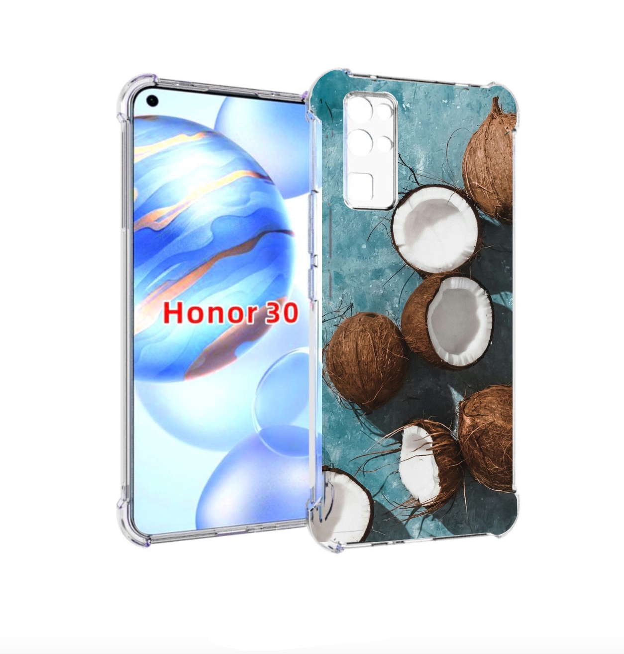 

Чехол бампер MyPads красивые-кокосы для Honor 30 (BMH-AN10) прот, Прозрачный, Tocco