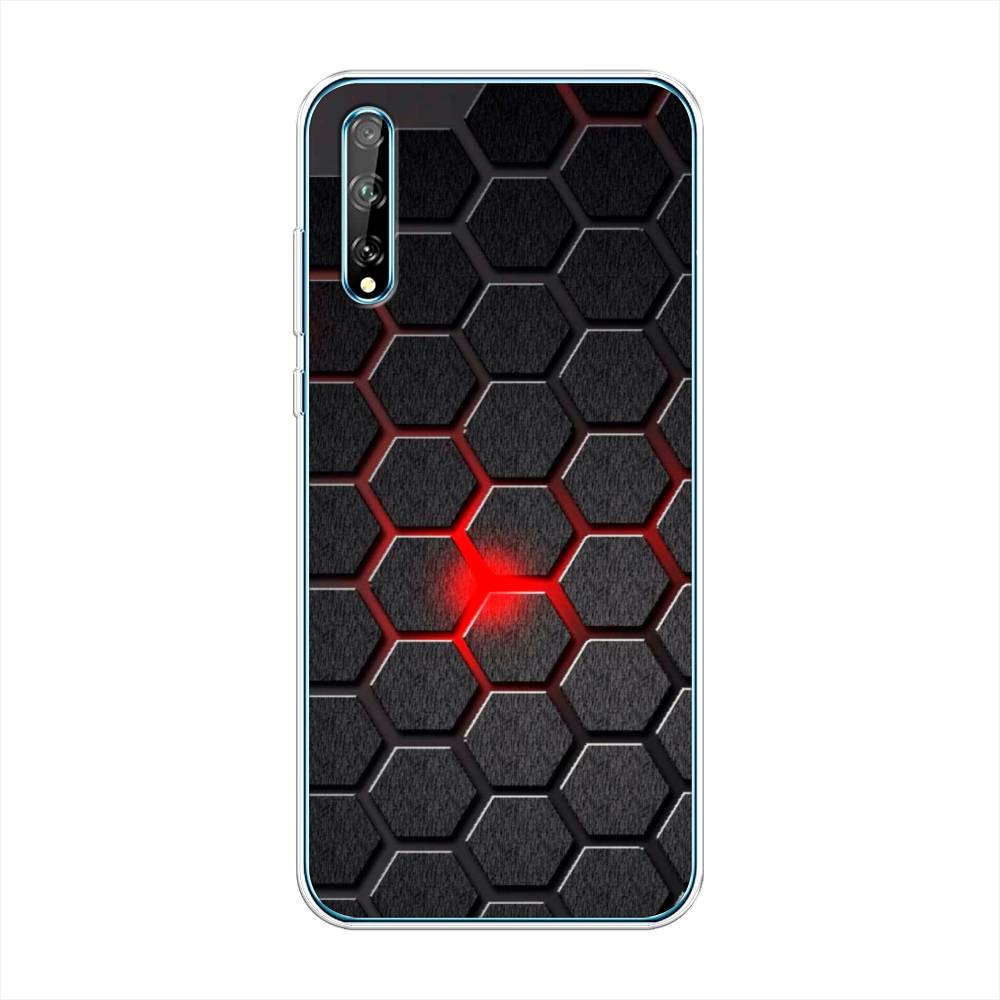 

Чехол на Huawei Y8p "Соты красные", Красный;черный;серый, 6103450-3
