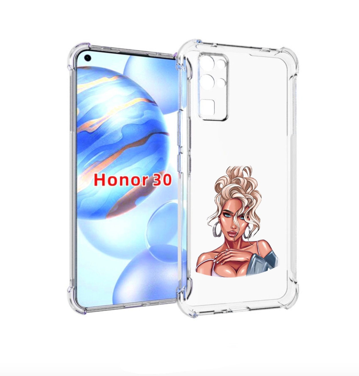 

Чехол бампер MyPads красивая-блондинка женский для Honor 30 (BMH, Прозрачный, Tocco