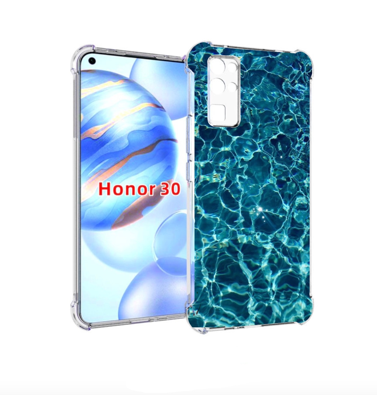 

Чехол бампер MyPads красивая голубая вода для Honor 30 (BMH-AN10, Прозрачный, Tocco