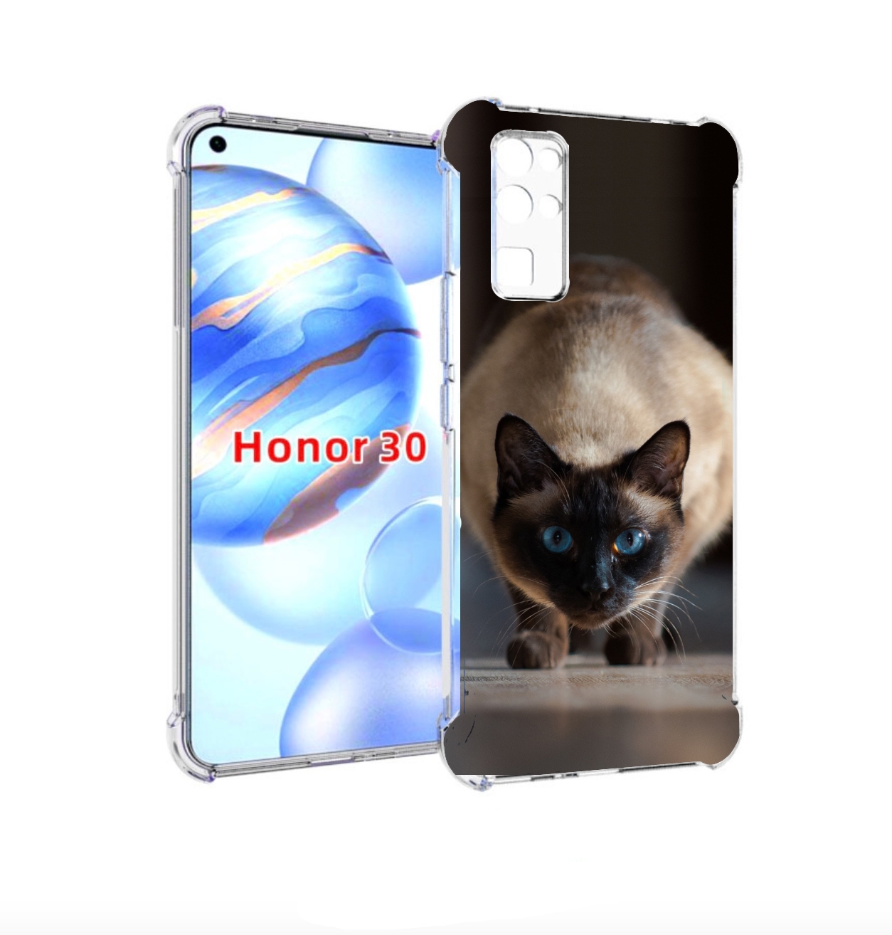 Чехол бампер MyPads кошка сиамская для Honor 30 (BMH-AN10) проти