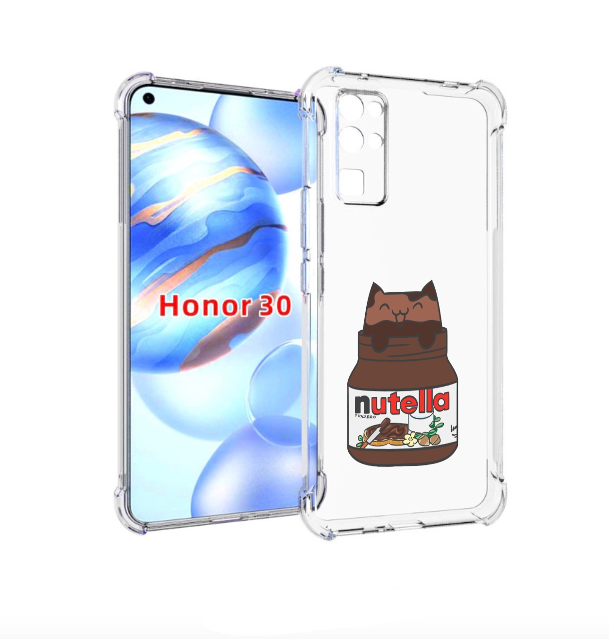

Чехол бампер MyPads кошечка-в-нутелле для Honor 30 (BMH-AN10) пр, Прозрачный, Tocco