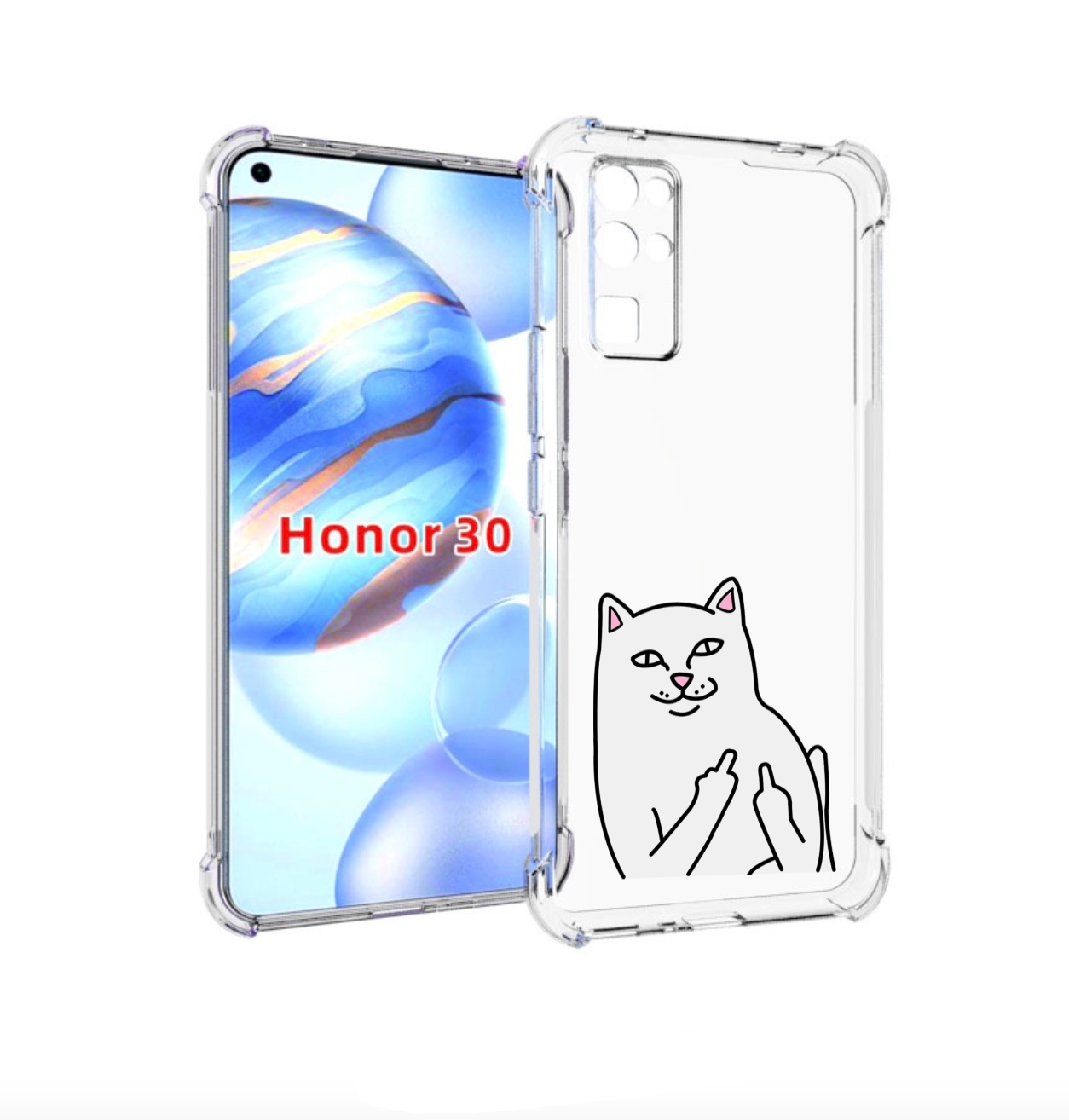 

Чехол бампер MyPads котяра для Honor 30 (BMH-AN10) противоударный, Прозрачный, Tocco