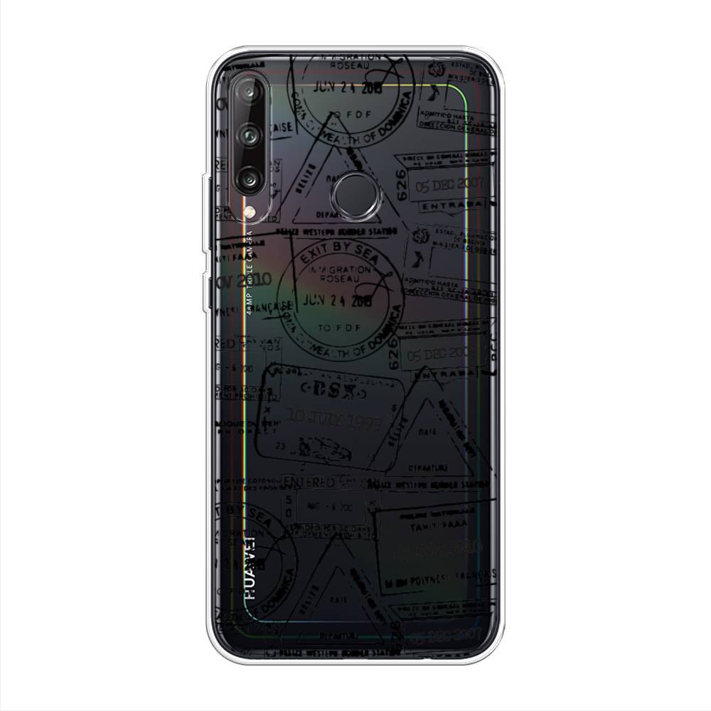 

Чехол на Huawei Y7p "Visa stamps 2", Белый;черный;серый, 6103350-2