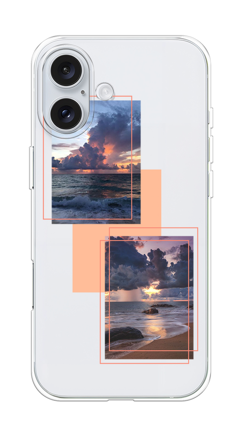 

Чехол на Apple iPhone 16 Plus "Sky collage", Розовый;прозрачный;синий, 16150-1
