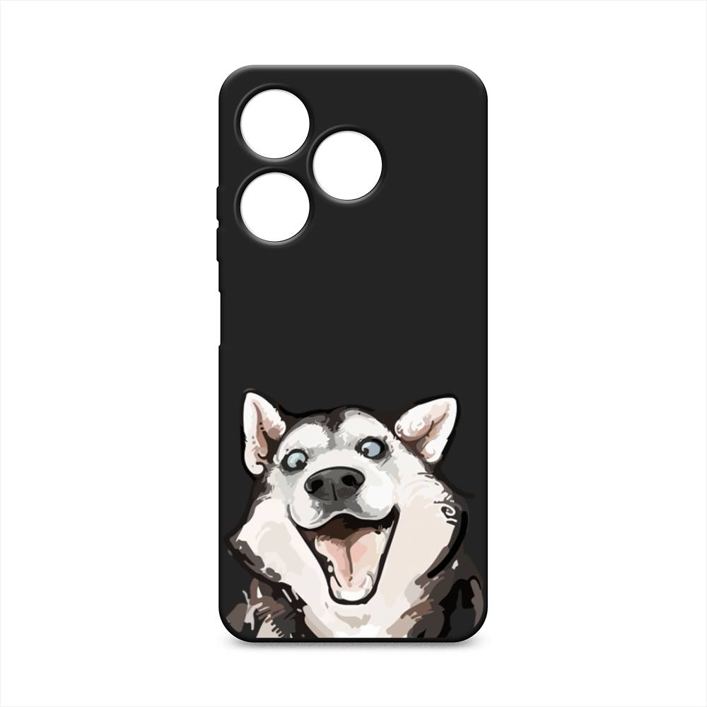 

Чехол Awog на Tecno Spark 10 4G "Радостный хаски", Белый;голубой;черный, 303552-1
