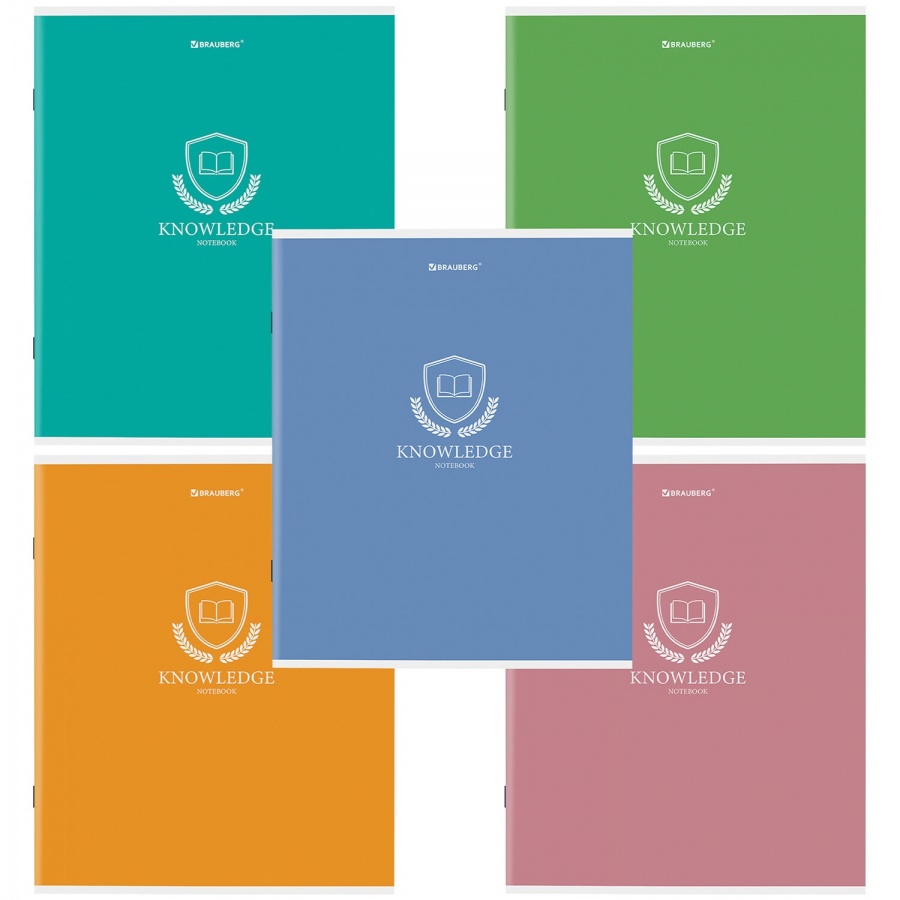 

Тетрадь общая 80л А5 Brauberg Knowledge клетка скрепка 7шт