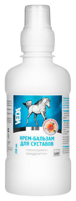 Крем-бальзам для суставов лошадей VEDA ZooVIP, с глюкозамином и хондроитином, 250 мл