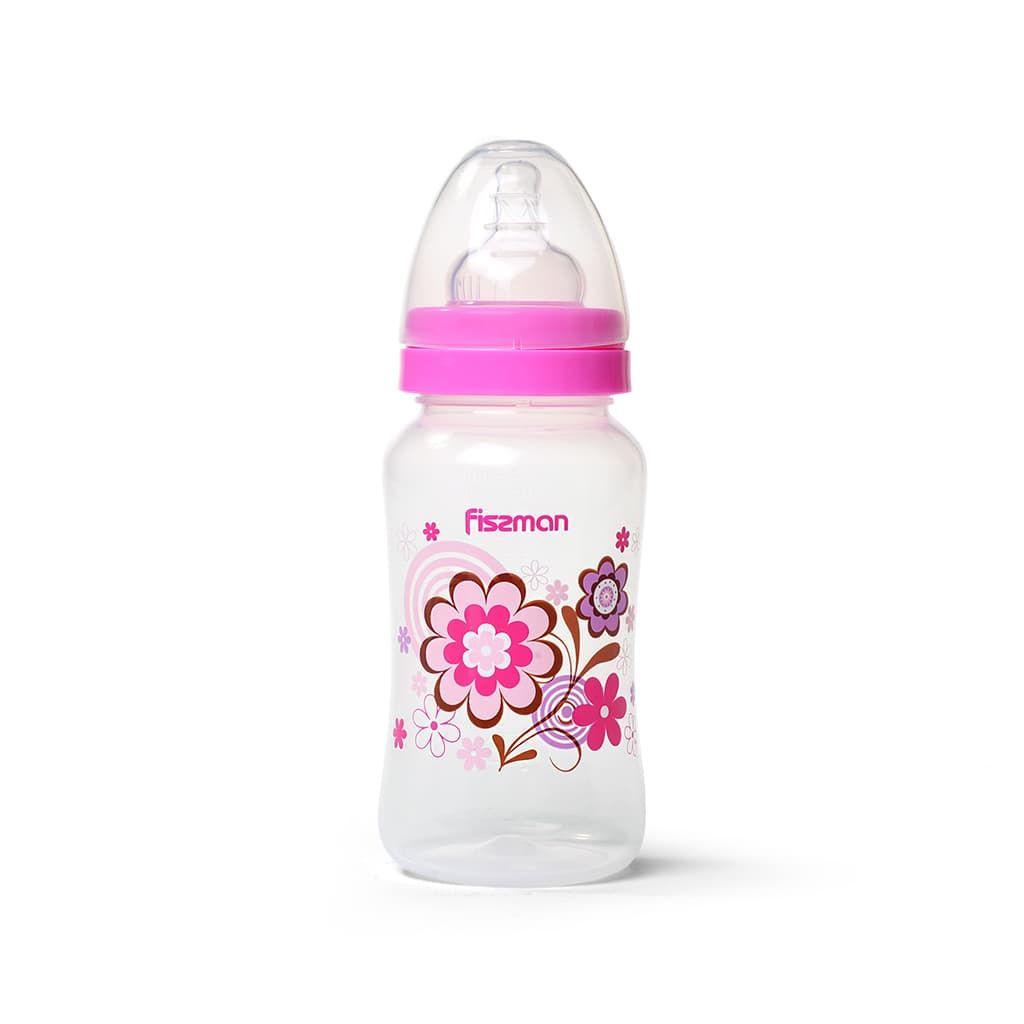 Бутылочка для кормления Fissman 300 мл, 19 см, пластик, розовый 6891