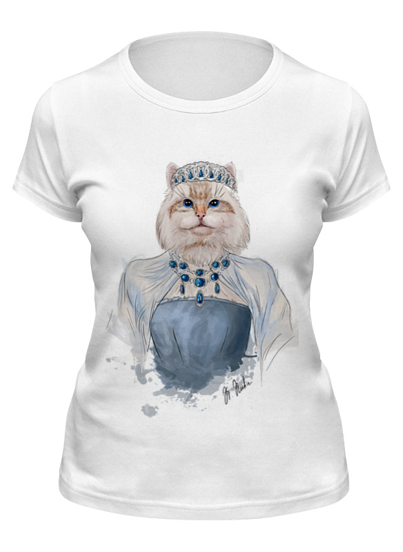 

Футболка женская Printio Queen cat белая L, Белый, Queen cat