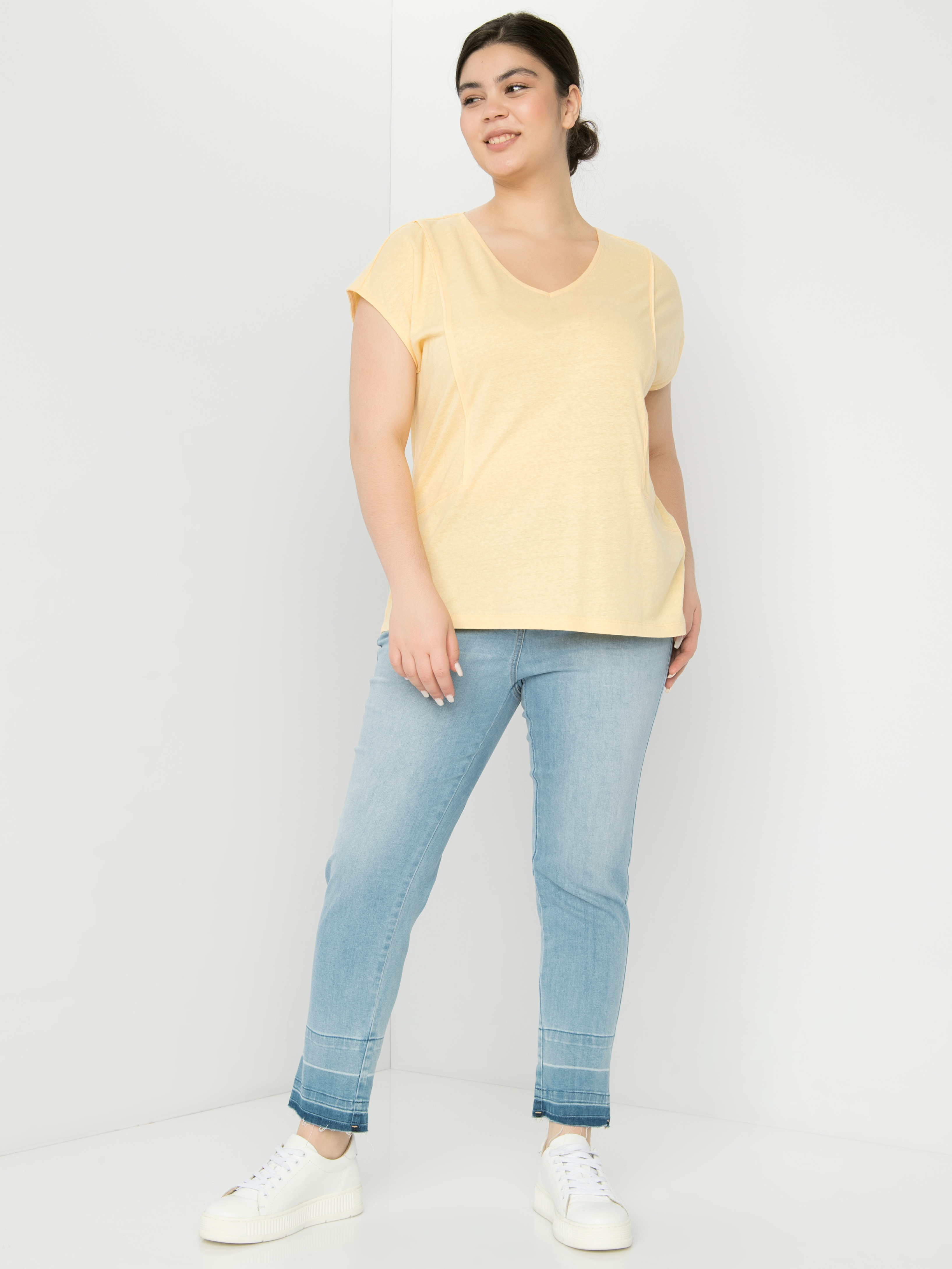 

Футболка женская SAMOON by GERRY WEBER 871055-26221-4180 желтая 42, 871055-26221-4180