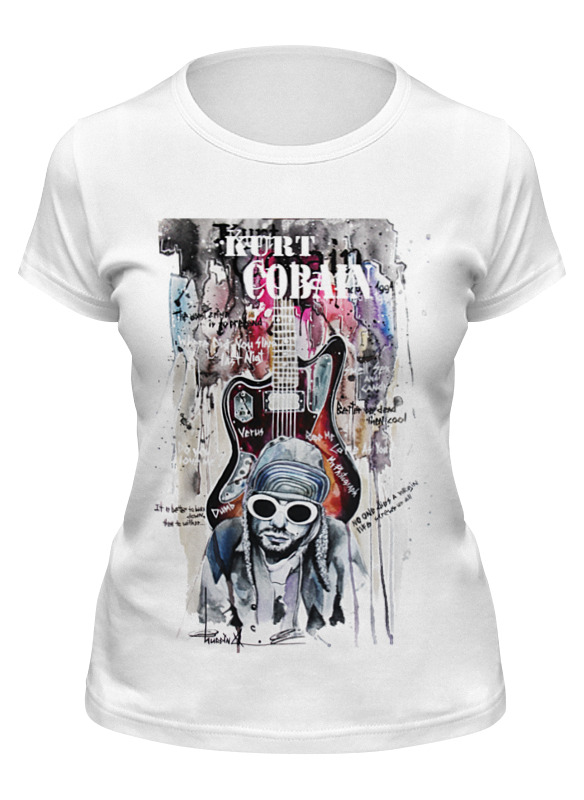 

Футболка женская Printio Kurt cobain белая L, Белый, Kurt cobain