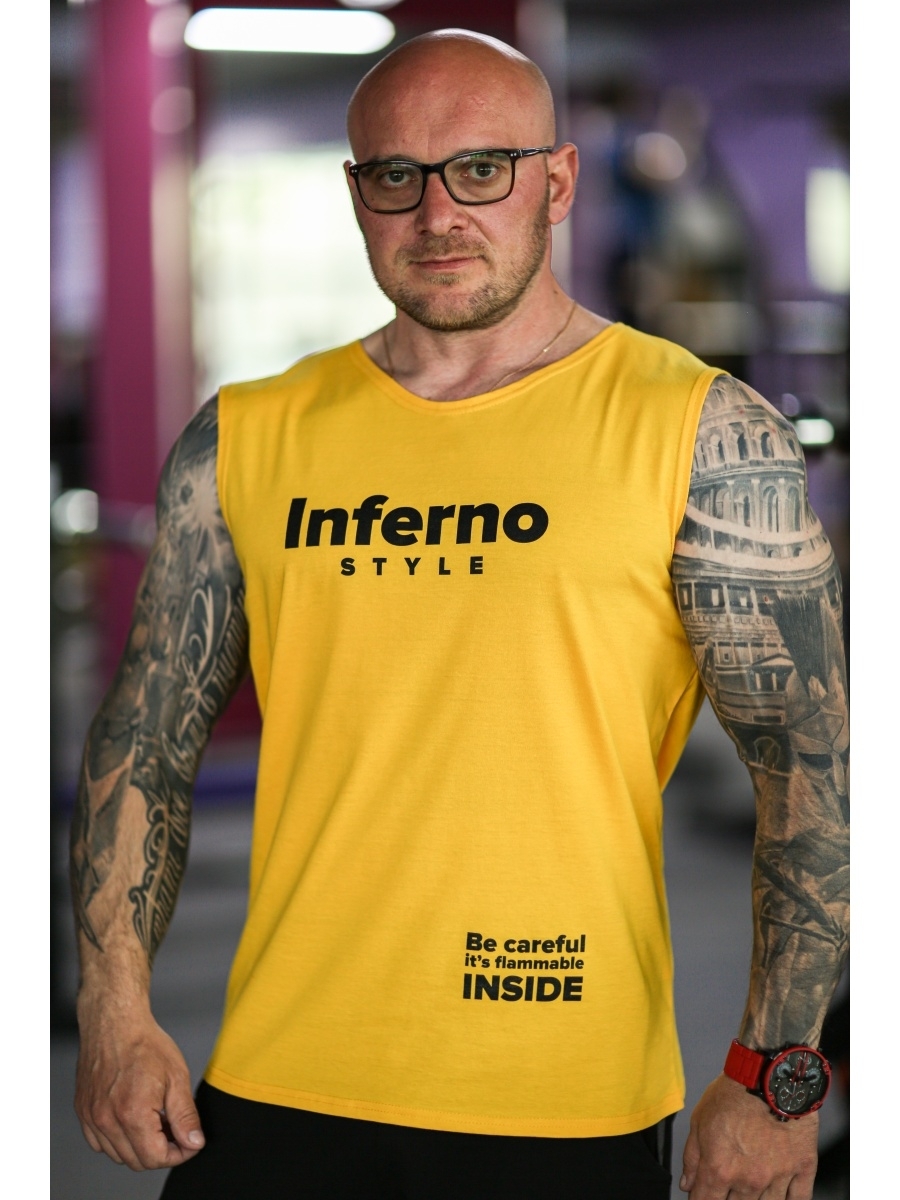 

Майка мужская INFERNO style М-002-005 желтая S, Желтый, М-002-005