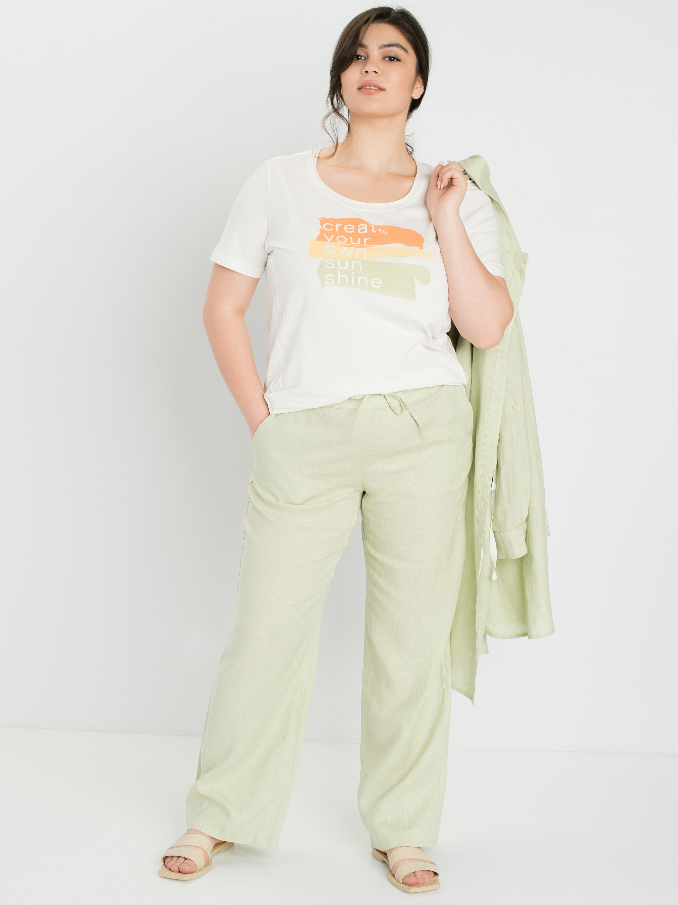 

Футболка женская SAMOON by GERRY WEBER 871049-26218-9702 белая 46, 871049-26218-9702