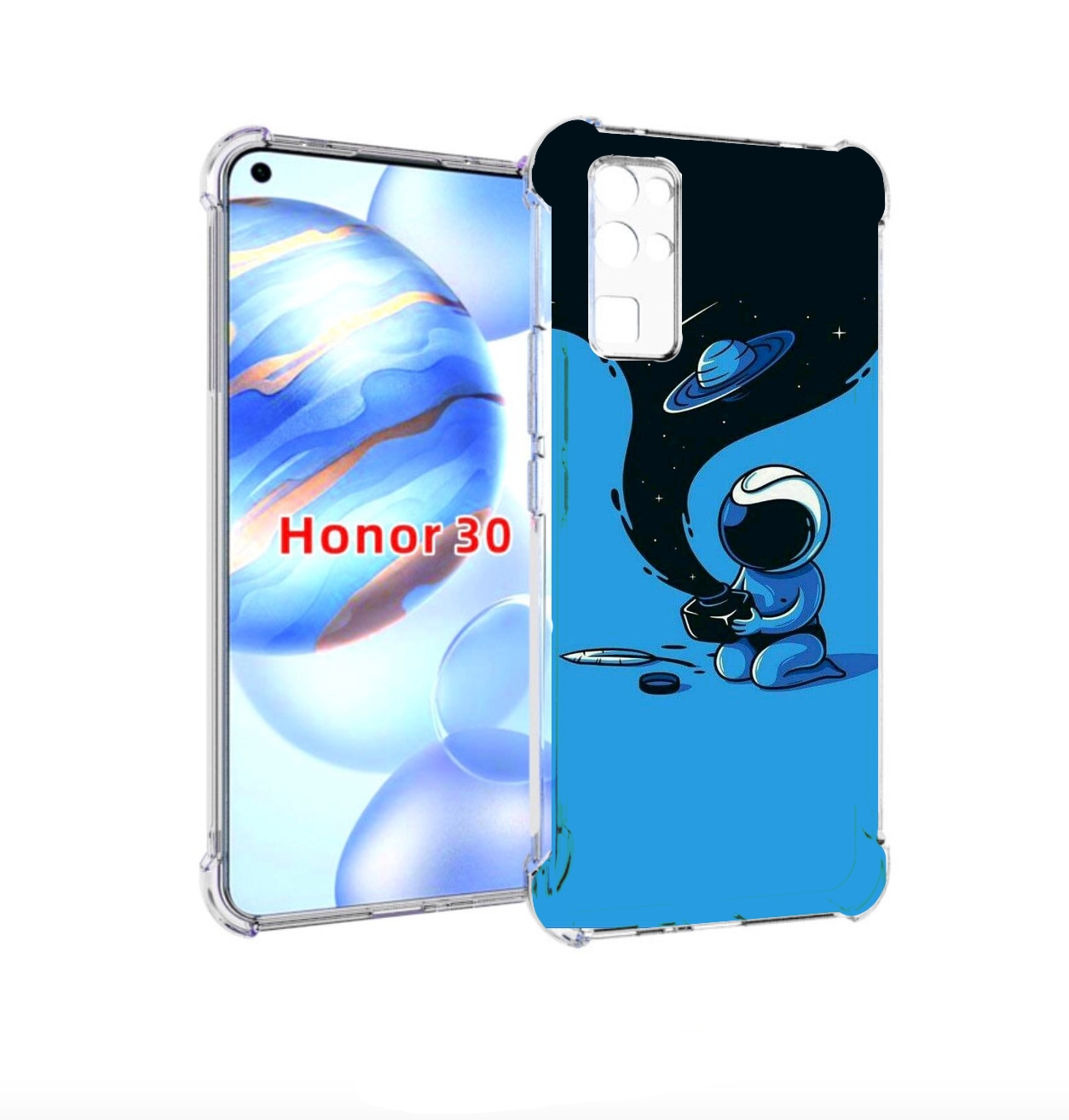 

Чехол бампер MyPads космос из черной краски для Honor 30 (BMH-AN, Прозрачный, Tocco