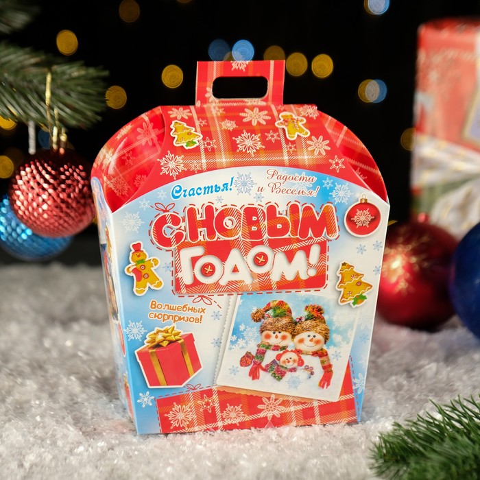 

Коробка подарочная складная "Снежка" 16 х 9 х 18 см (5 шт), Разноцветный