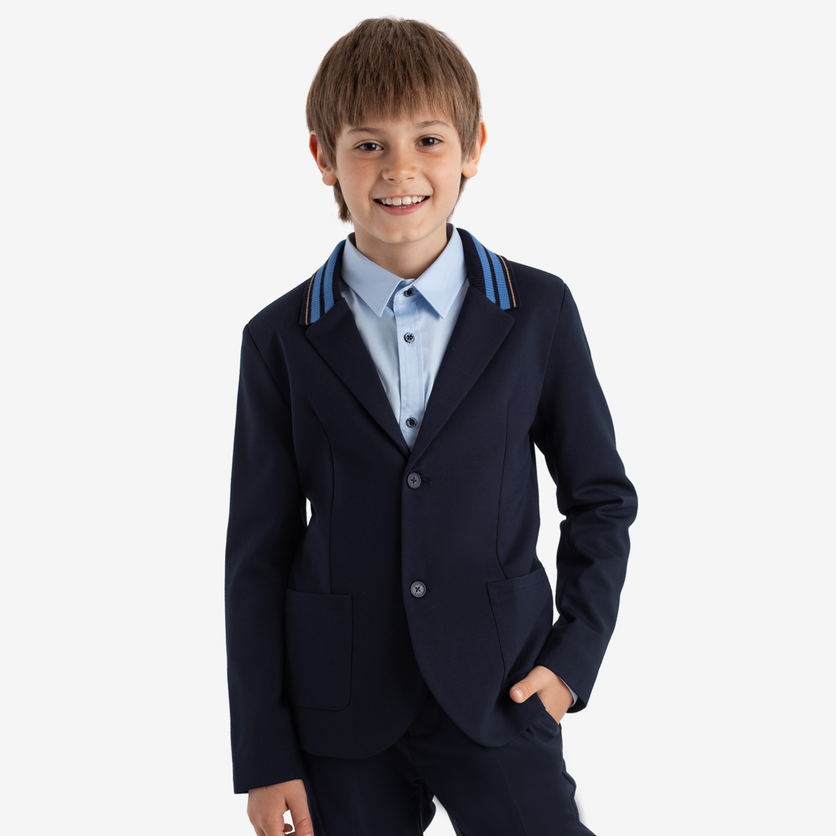 Пиджак детский Kapika KJBCE03, синий, 158 однобортный пиджак antony morato детский