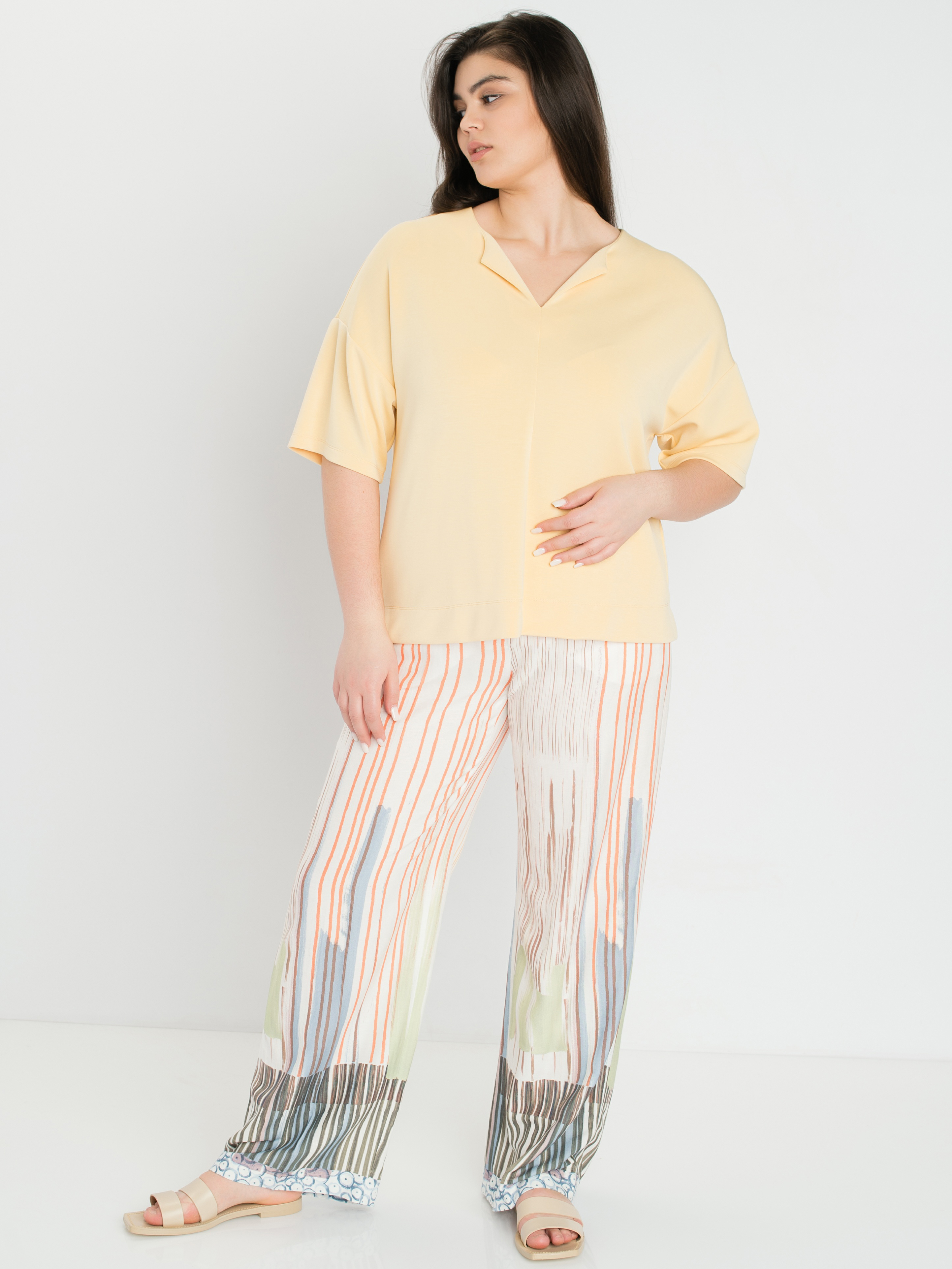 

Футболка женская SAMOON by GERRY WEBER 871047-26212-4180 желтая 42, 871047-26212-4180