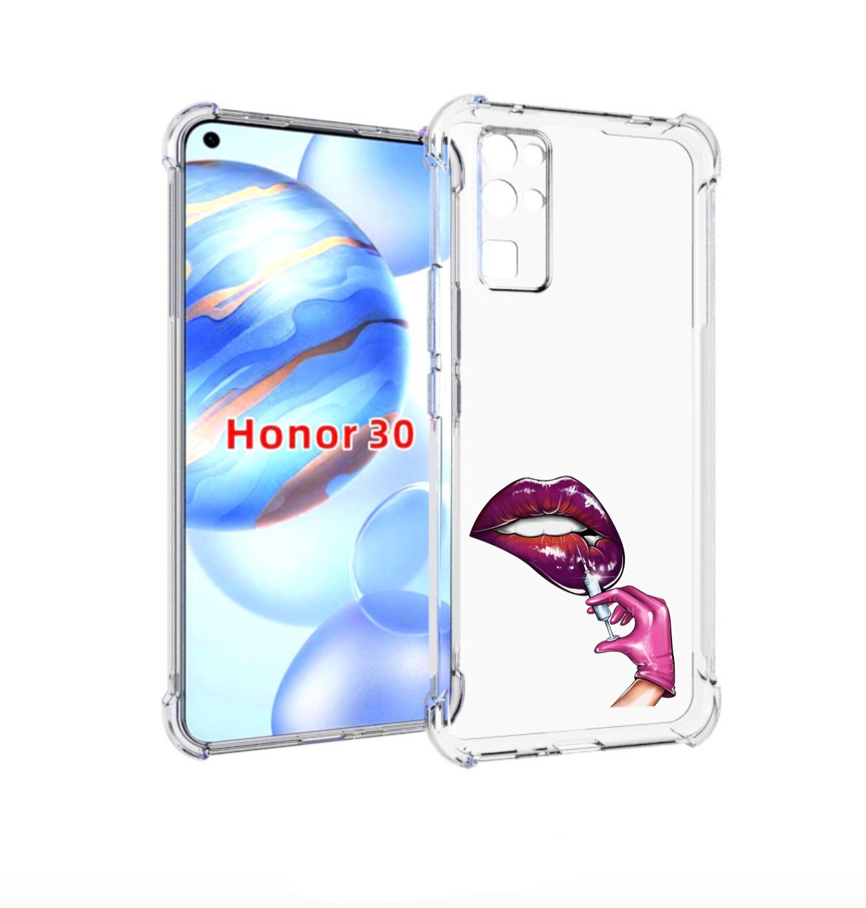 

Чехол бампер MyPads качаем-губы для Honor 30 (BMH-AN10) противоу, Прозрачный, Tocco