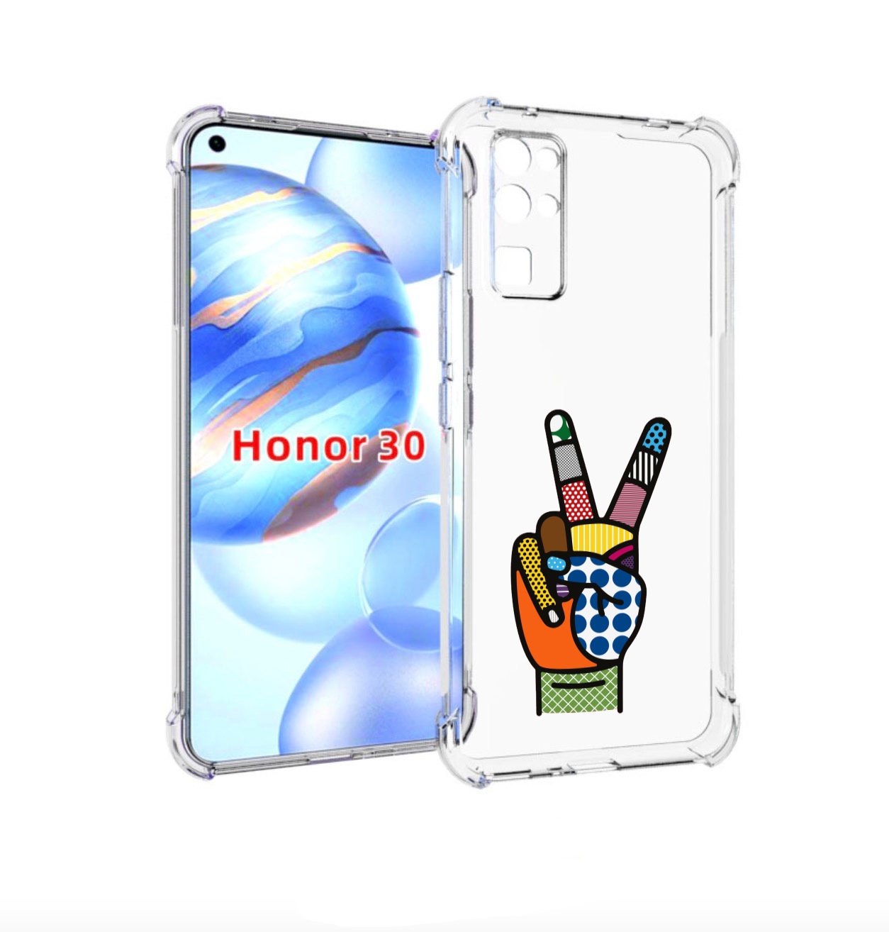 

Чехол бампер MyPads йоу пальчики для Honor 30 (BMH-AN10) противо, Прозрачный, Tocco