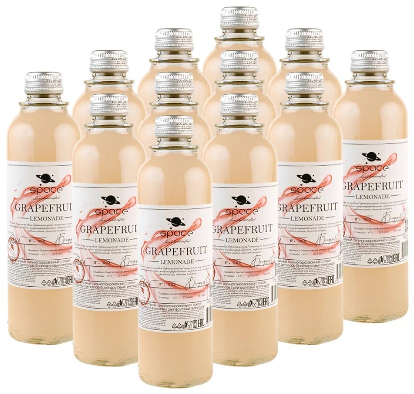 Напиток SPACE Grapefruit Lemonade Грейпфрут безалкогольный с соком, 0,33 л х 12 шт