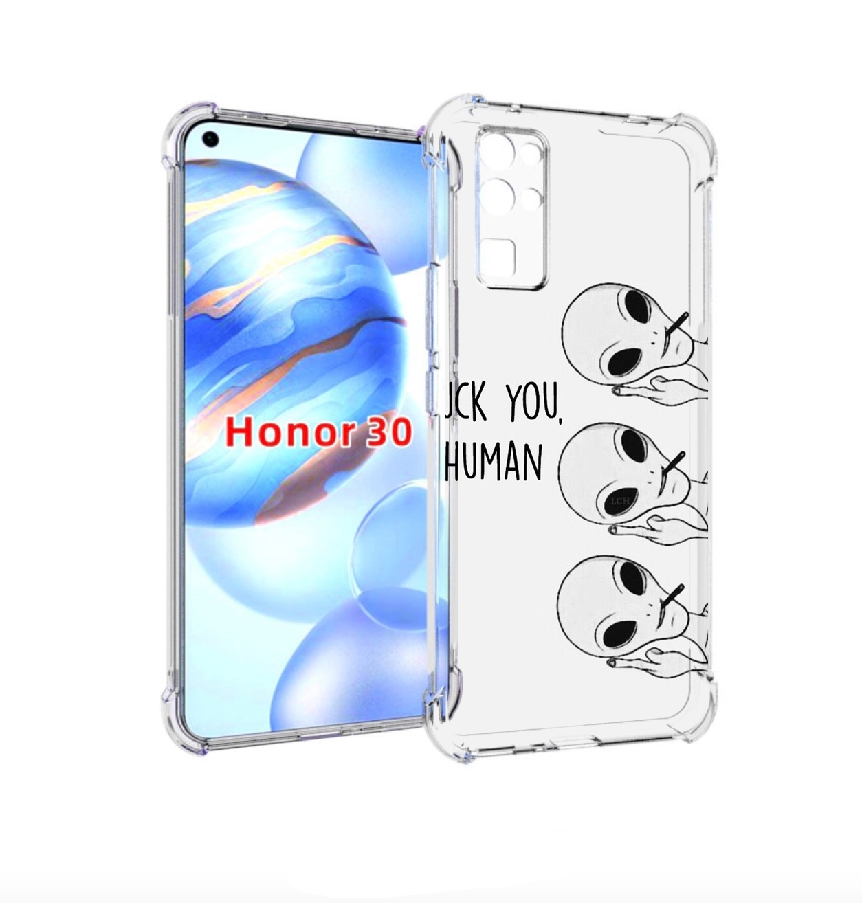 

Чехол бампер MyPads инопланетяне для Honor 30 (BMH-AN10) против, Прозрачный, Tocco
